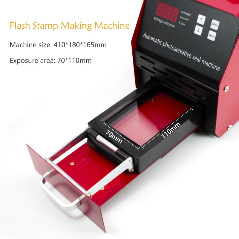 70*110mm working area fully automatic photosensitive rubber name flash stamp making machine