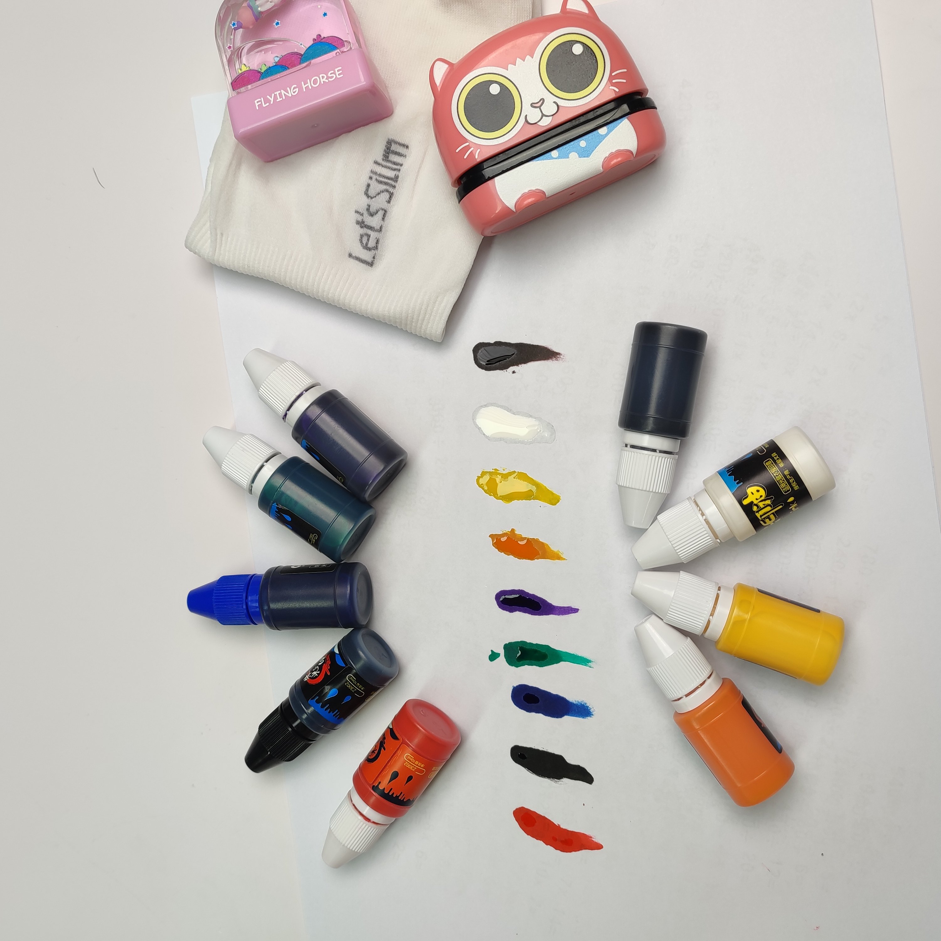 Custom Multi Colors Sizes Packaging Photosensitive Material Waterproof Oily Ink Flash Stamp Ink