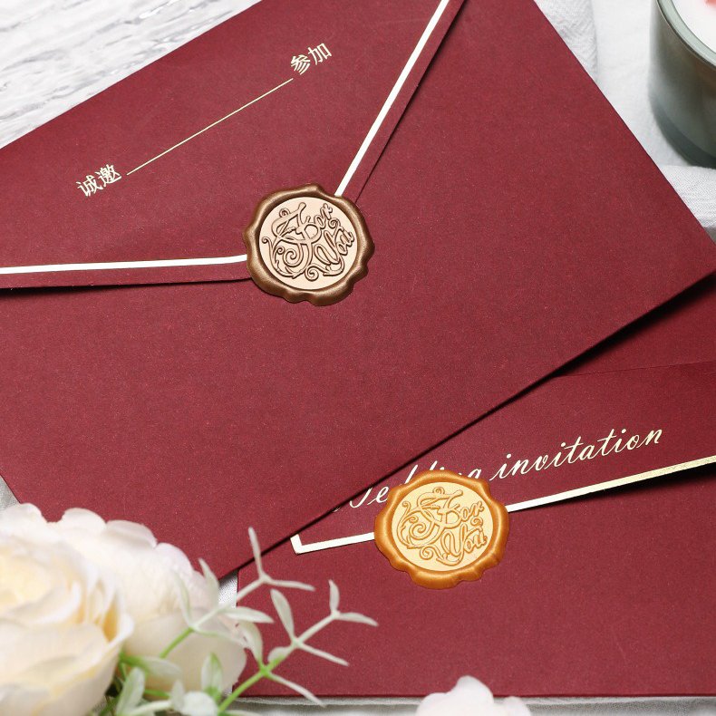 Customized 500pc Logo Wax Seal Sticker Envelope Sealing for Wedding Invitations & Wine Featuring Unique Wine Wax Particles