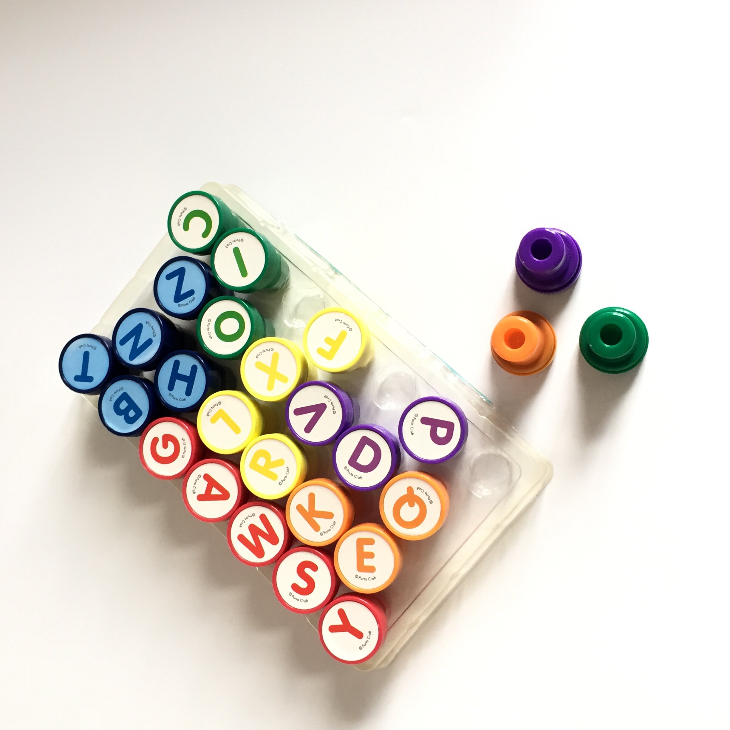 Factory Customized 26pcs Round Toy Stamps Alphabet Self-inking Stamps Customized Pattern/Ink Color Scrapbooking Decoration