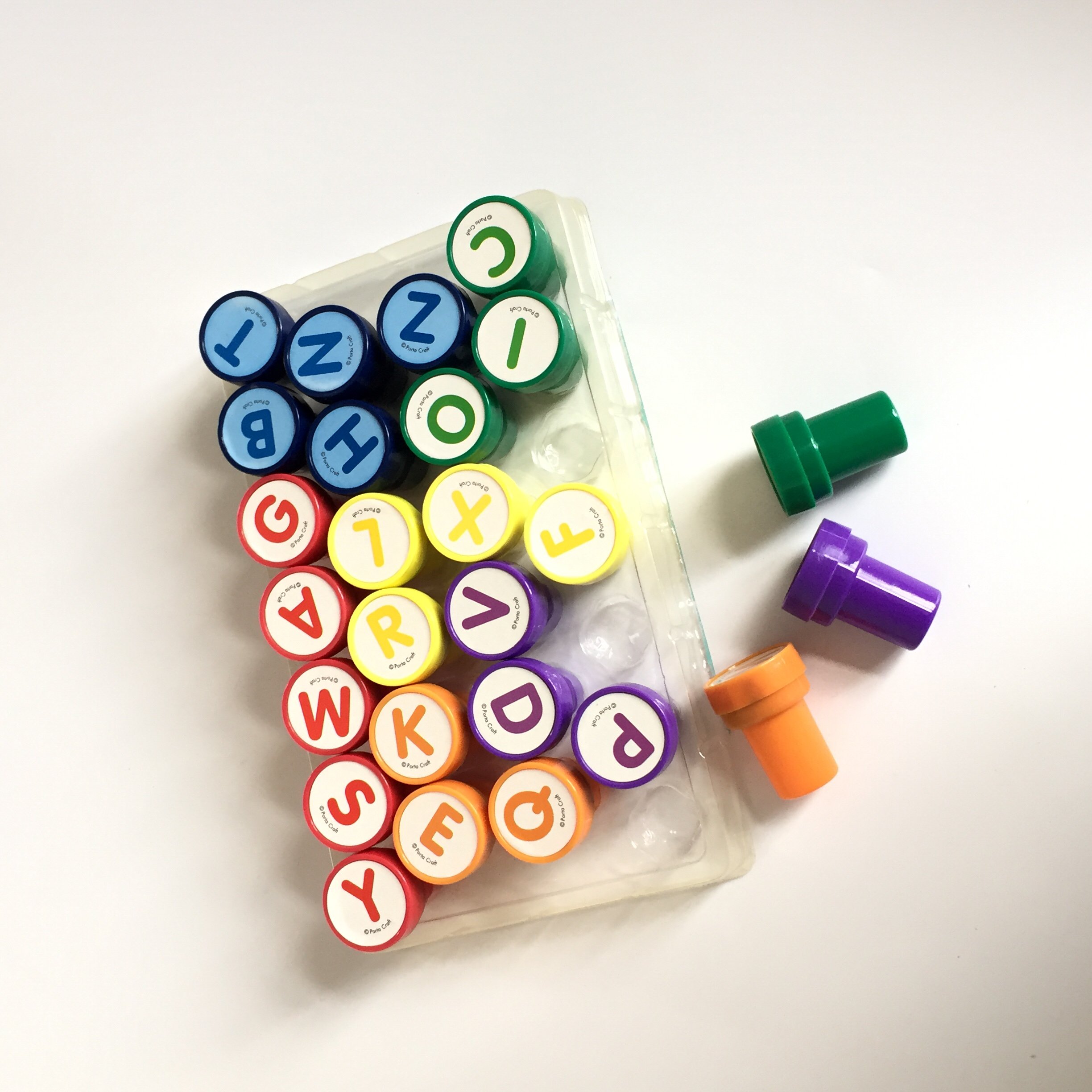 Factory Customized 26pcs Round Toy Stamps Alphabet Self-inking Stamps Customized Pattern/Ink Color Scrapbooking Decoration