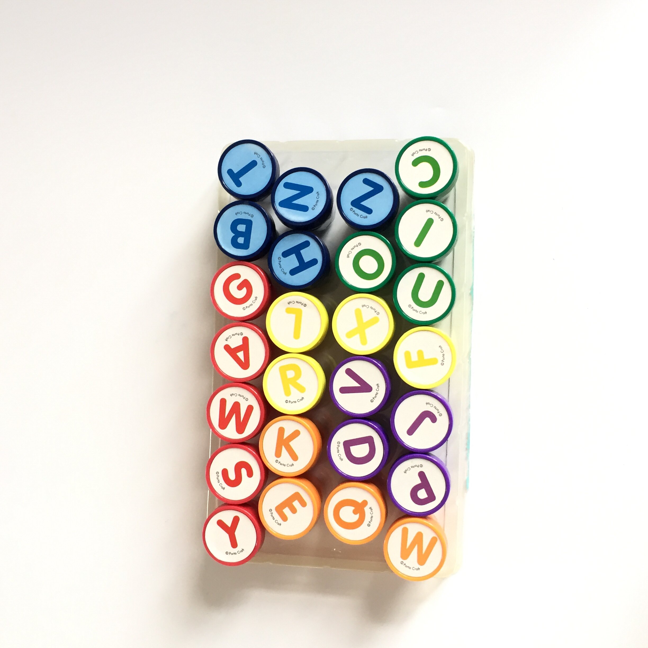 Factory Customized 26pcs Round Toy Stamps Alphabet Self-inking Stamps Customized Pattern/Ink Color Scrapbooking Decoration