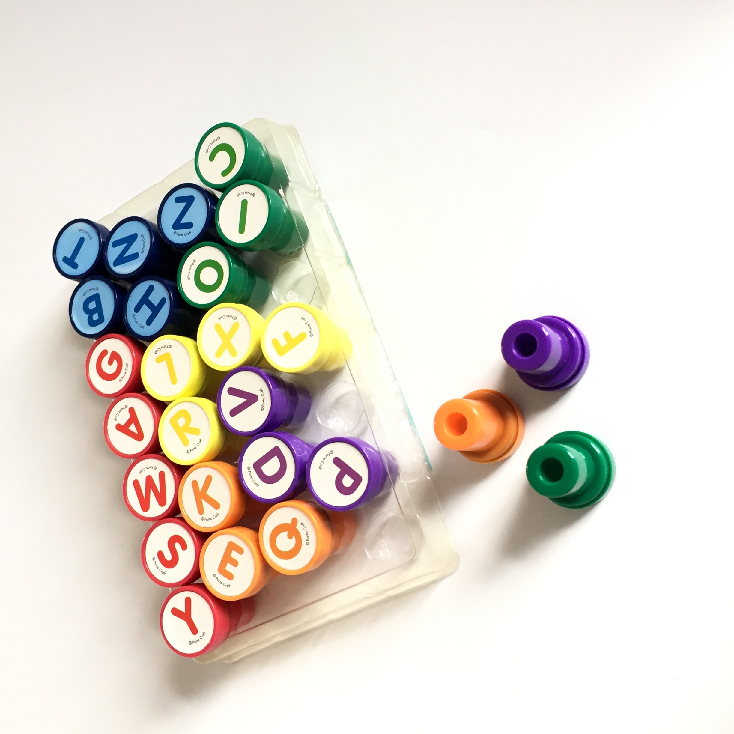 Factory Customized 26pcs Round Toy Stamps Alphabet Self-inking Stamps Customized Pattern/Ink Color Scrapbooking Decoration