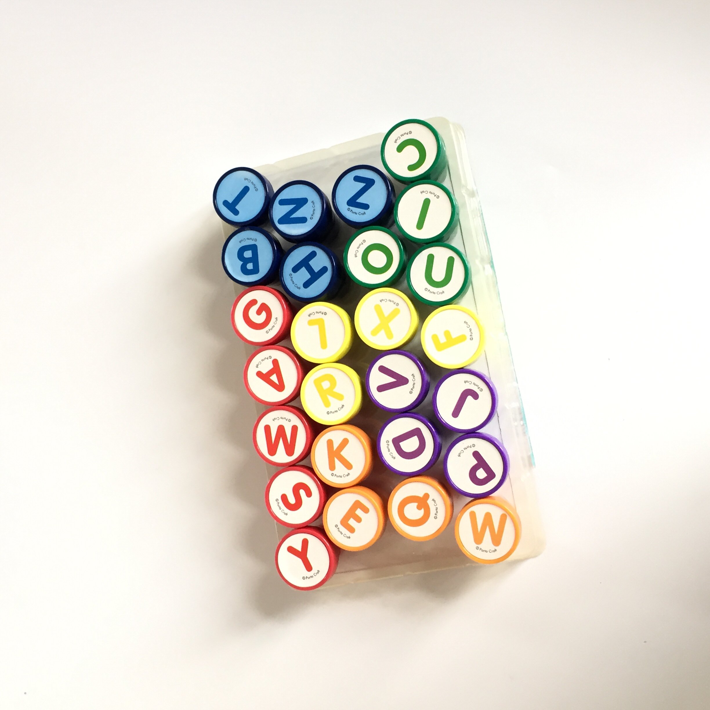Factory Customized 26pcs Round Toy Stamps Alphabet Self-inking Stamps Customized Pattern/Ink Color Scrapbooking Decoration