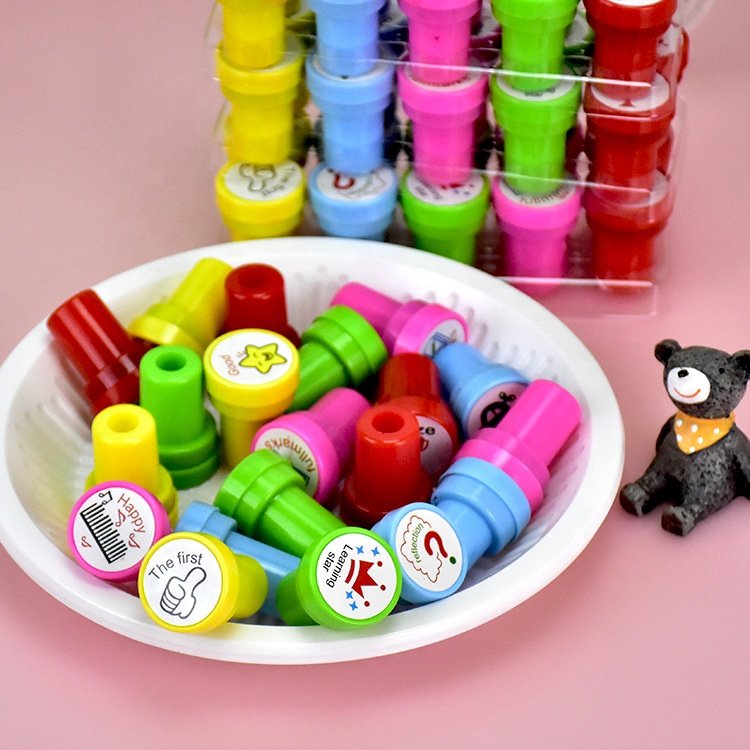 Cute Cartoon Kids Stamp Set Motivation Stamp Funny Self-inking Teacher Stamp