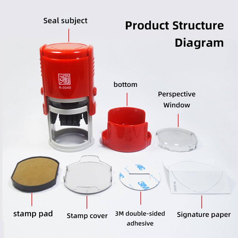 Dongfang Tu Fully Automatic Office Ink Printing Rubber Stamp High Quality Date Stamp with Customization