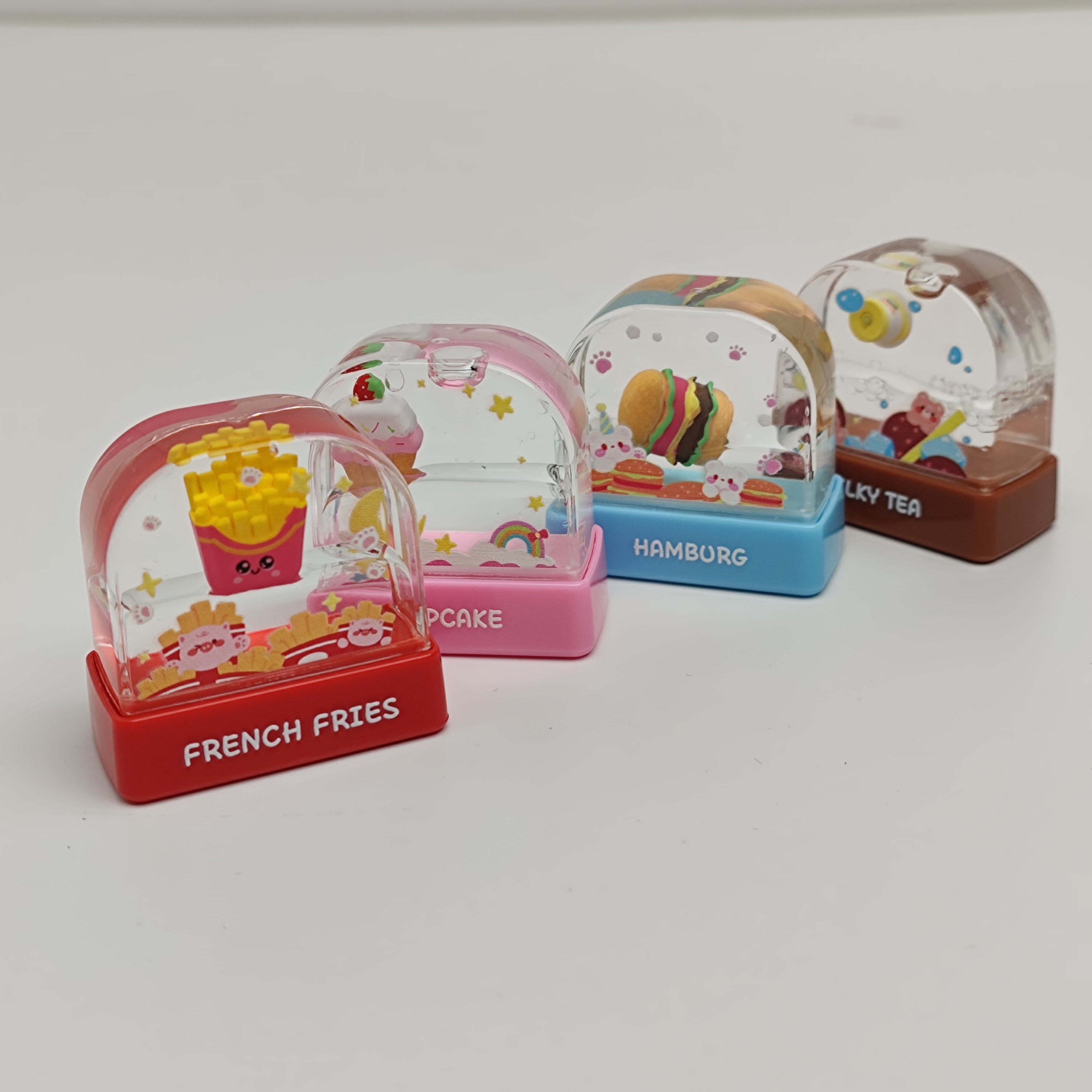 New Children's Name Stamp Water World Flash Pre Inked Rubber Fabric Stamp Toy Cartoon Kids Toy Cloth Stamp
