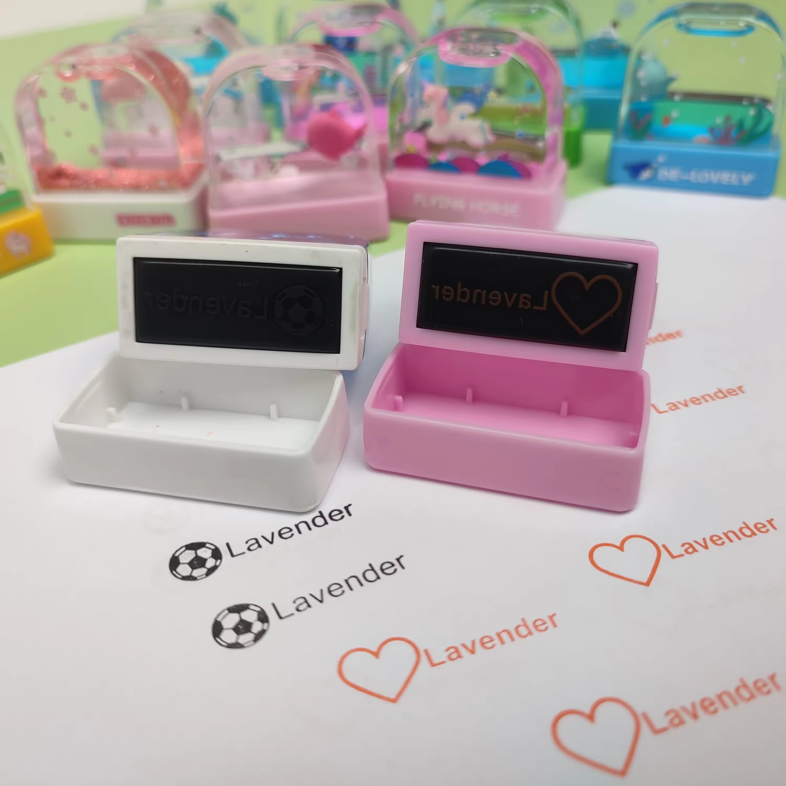 New Children's Name Stamp Water World Flash Pre Inked Rubber Fabric Stamp Toy Cartoon Kids Toy Cloth Stamp