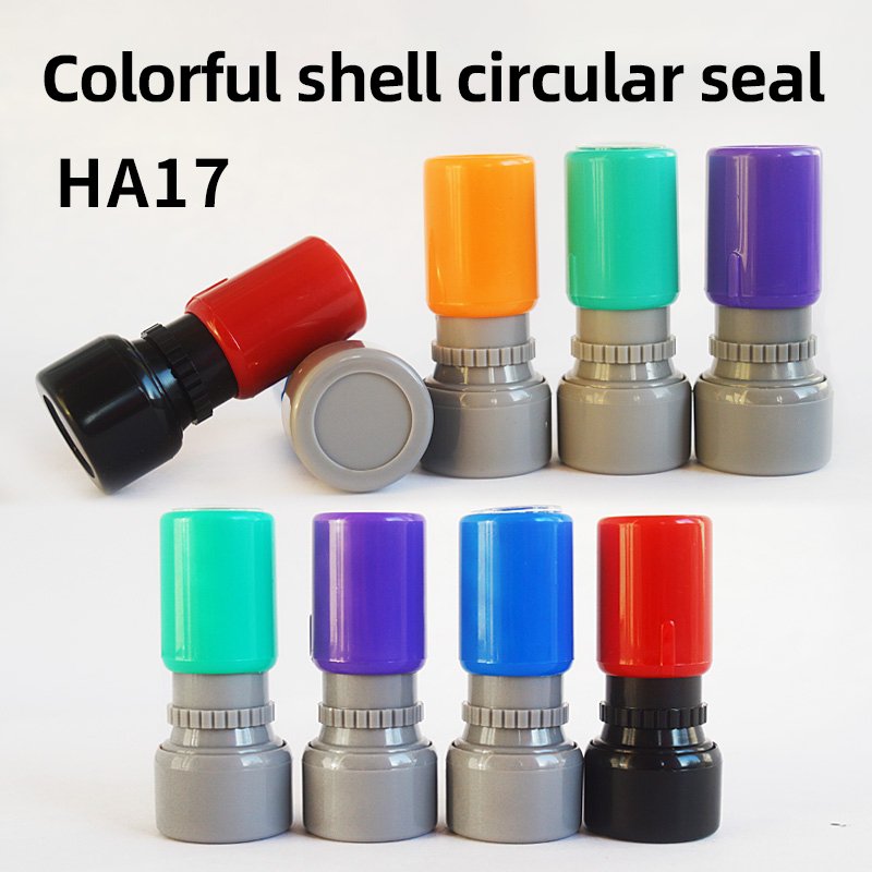 HA17 Self-Inking Stamp Circular Imprint Plastic Ink Pad for Office Use