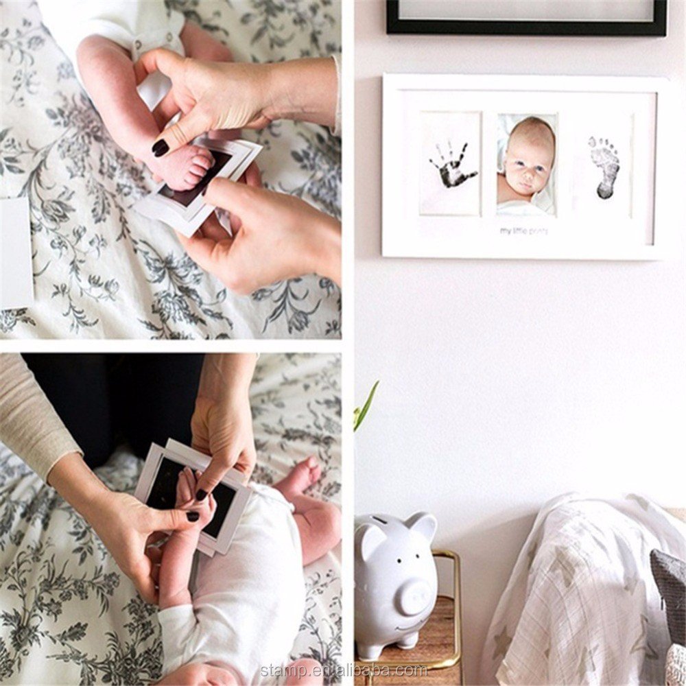 Hot selling inkless baby hand footprint kit for bebes handabdruck set souvenir