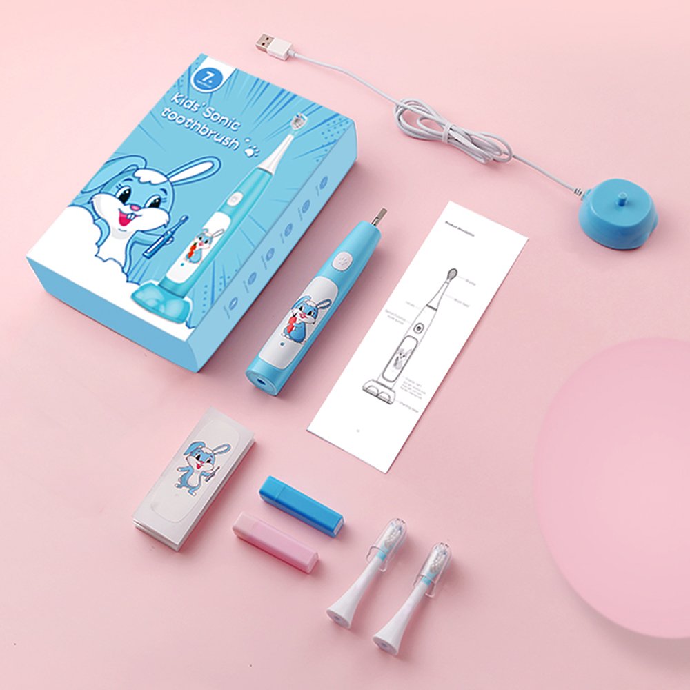 SN201 Wholesale Soft Certificate Cute Kids Electric Toothbrush Children Cartoon Power Toothbrush Stamp Kids 360 Colorful 3 Modes