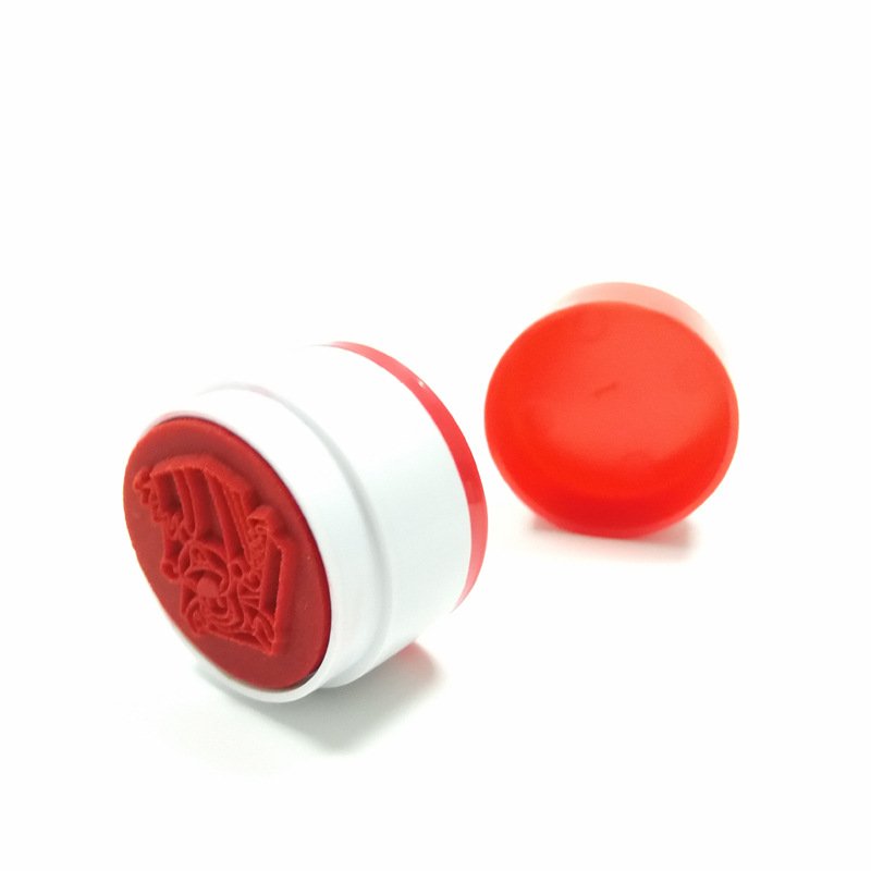 High Quality Customized Kids Cartoon Toy Plastic Self Inking Rubber Stamp Round Shape Custom Logo Stamp
