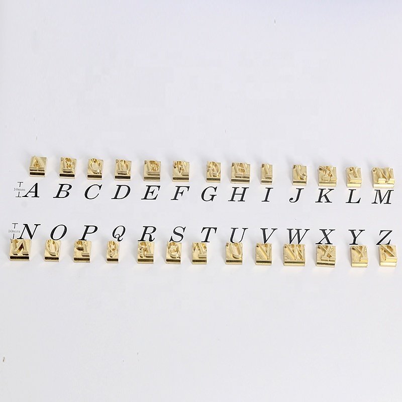 Number/Alphabet/Hebrew Brass Copper Flexible Heat Press LOGO T Slot Tall Engraving Mold Letters Hot Foil Stamping Letter Stamps