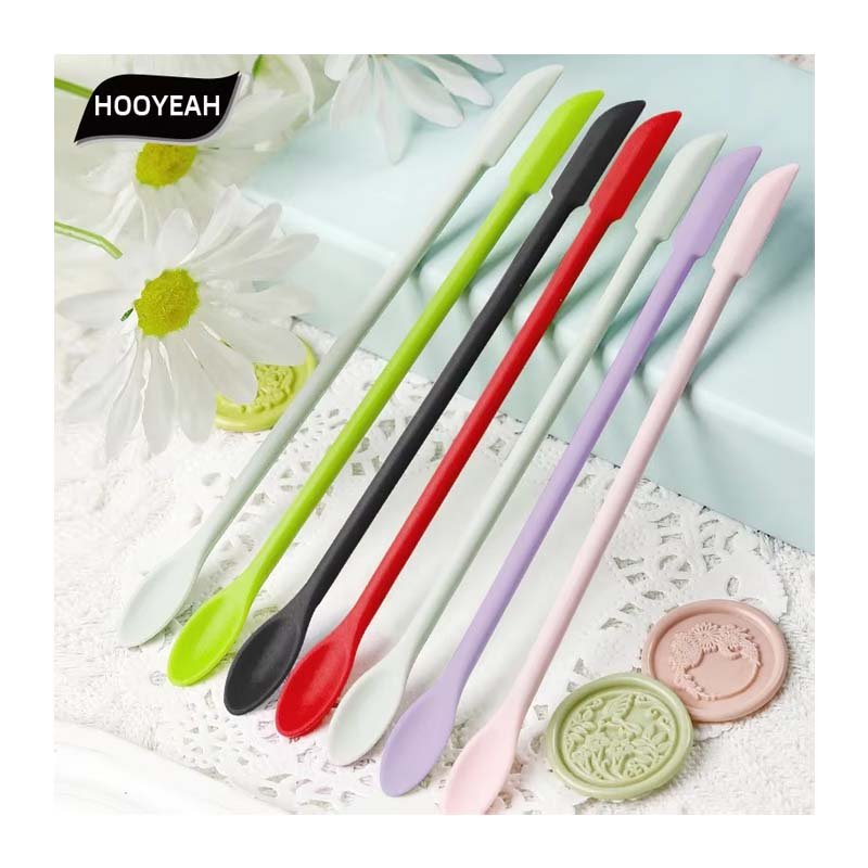 Seal Wax Stamp Silicone Scraper Double-Headed Tool For Fire Paint Wax Stirring Mixing Spoon For DIY Sealing Candle Making