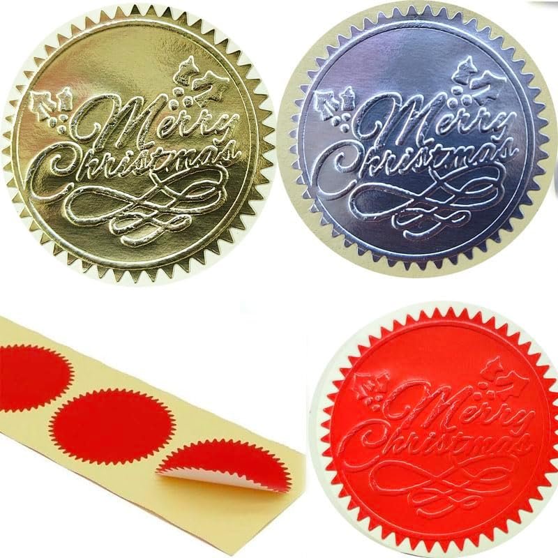 Custom Self-Adhesive-Stickers Matte Gold Silver Embossed LOGO Labels Sealing Stickers Foil Hot Stamping Stickers