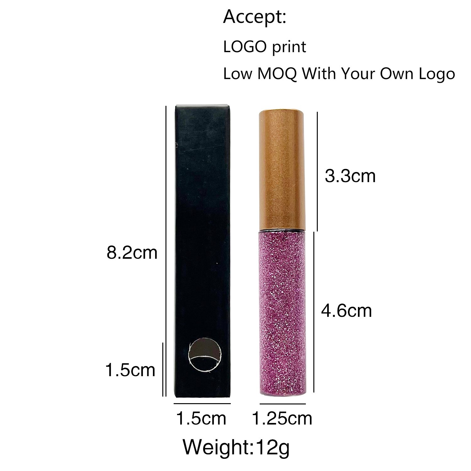 Waterproof 12 Color Private Label Packaging Glitter Liquid Eyeliner