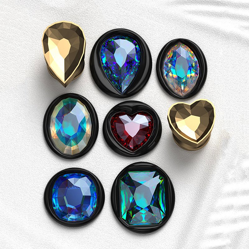 New Gemstone Series Solid Brass Stamps Embossed Sealing Wax Beads Metal Head Stamps Holiday Gift Manufacturer Wholesale