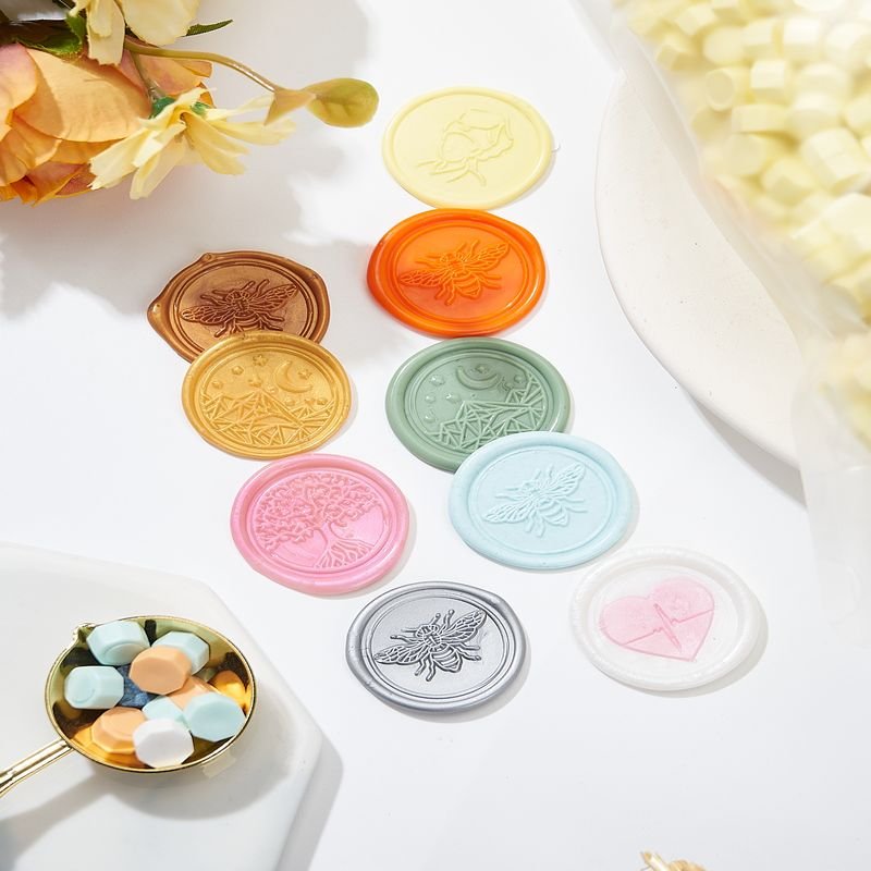 Wholesale Bag packing Sunflower Shape Sealing Wax Melts Metallic for Crafts envelope