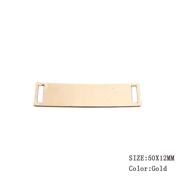 Manufacturer stamp name logo custom 2 hole metal labels tags plates for shoes