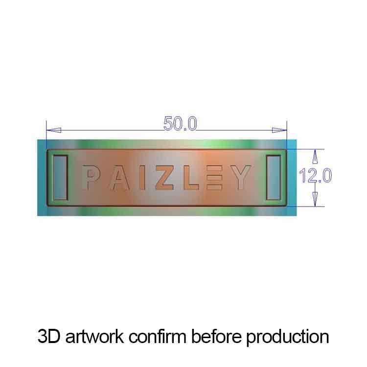 Manufacturer stamp name logo custom 2 hole metal labels tags plates for shoes