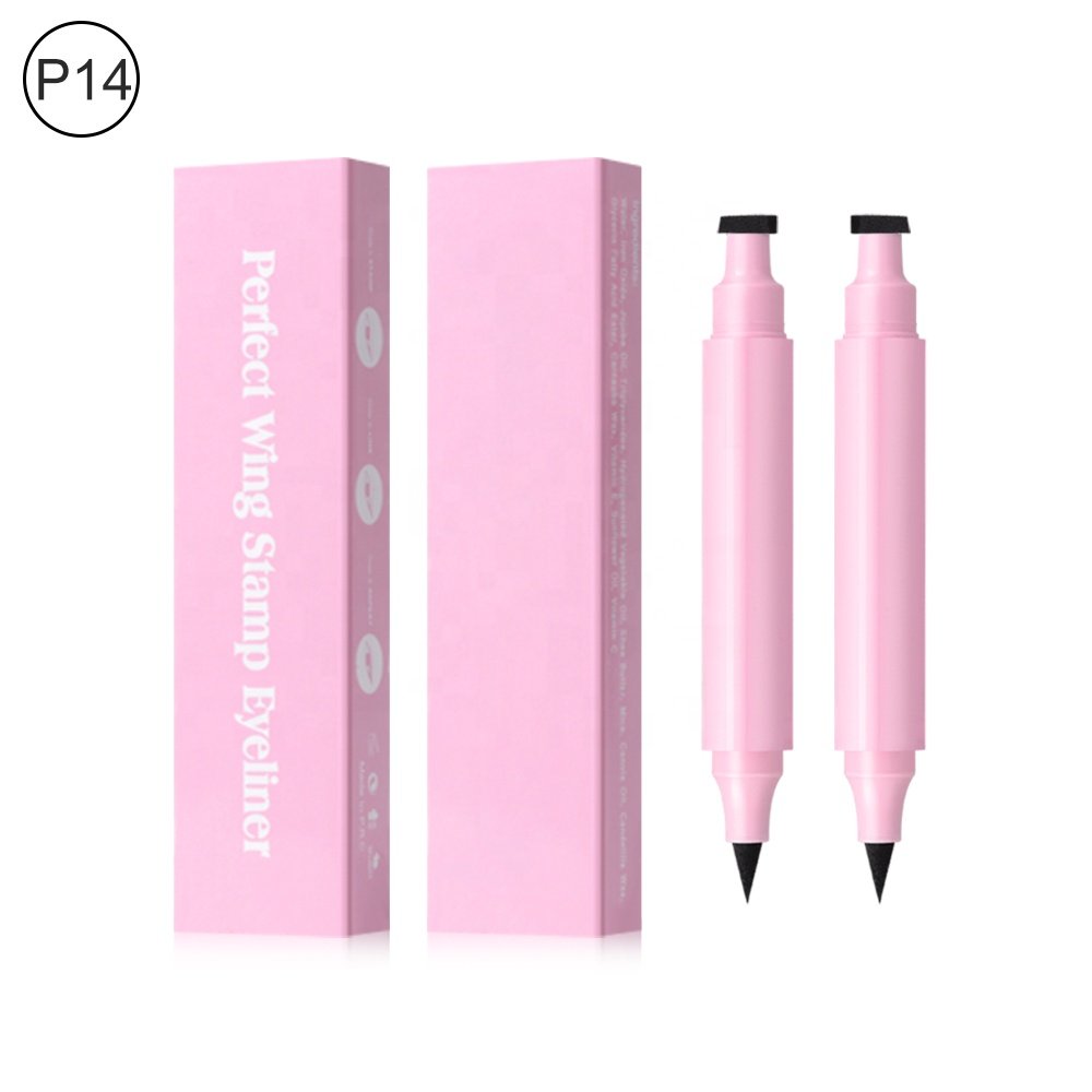 Custom Logo Eyeliner Stamp Waterproof 2 in 1 Eyeliner Pink Winged Eyeliner Stamp Liquid Customized Eyes Makeup Pls Contact Us
