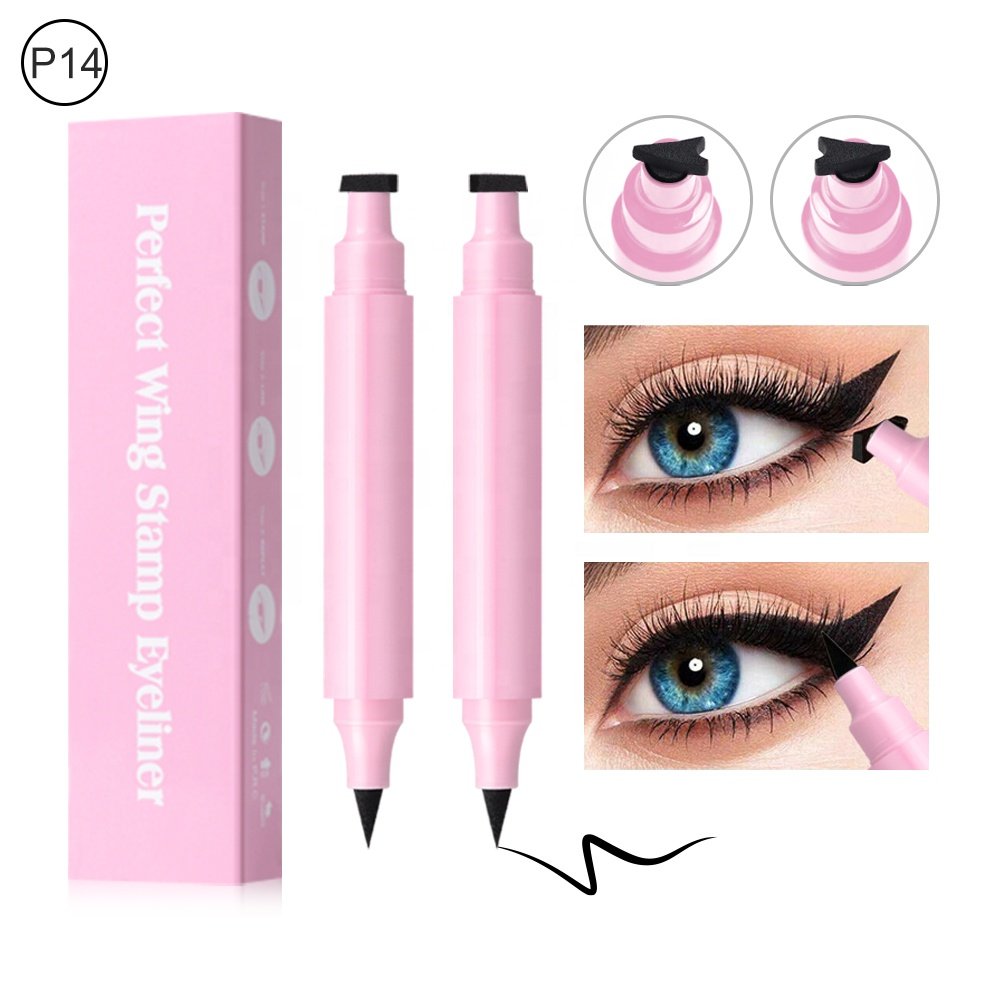 Custom Logo Eyeliner Stamp Waterproof 2 in 1 Eyeliner Pink Winged Eyeliner Stamp Liquid Customized Eyes Makeup Pls Contact Us