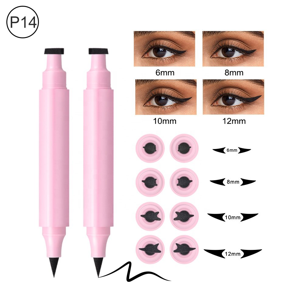 Custom Logo Eyeliner Stamp Waterproof 2 in 1 Eyeliner Pink Winged Eyeliner Stamp Liquid Customized Eyes Makeup Pls Contact Us
