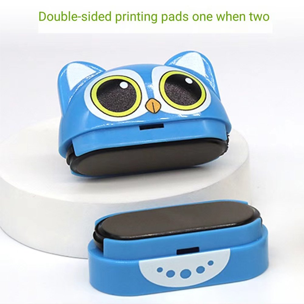 Kids Double-Sided Name Stamp on Multi-Layered Clothing Two-Color Rubber Paper and Plastic Flash Stamp with Personalized Logo