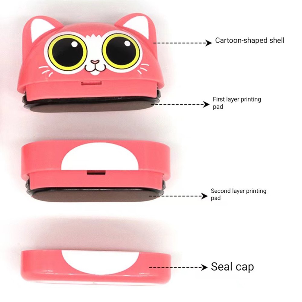 Kids Double-Sided Name Stamp on Multi-Layered Clothing Two-Color Rubber Paper and Plastic Flash Stamp with Personalized Logo