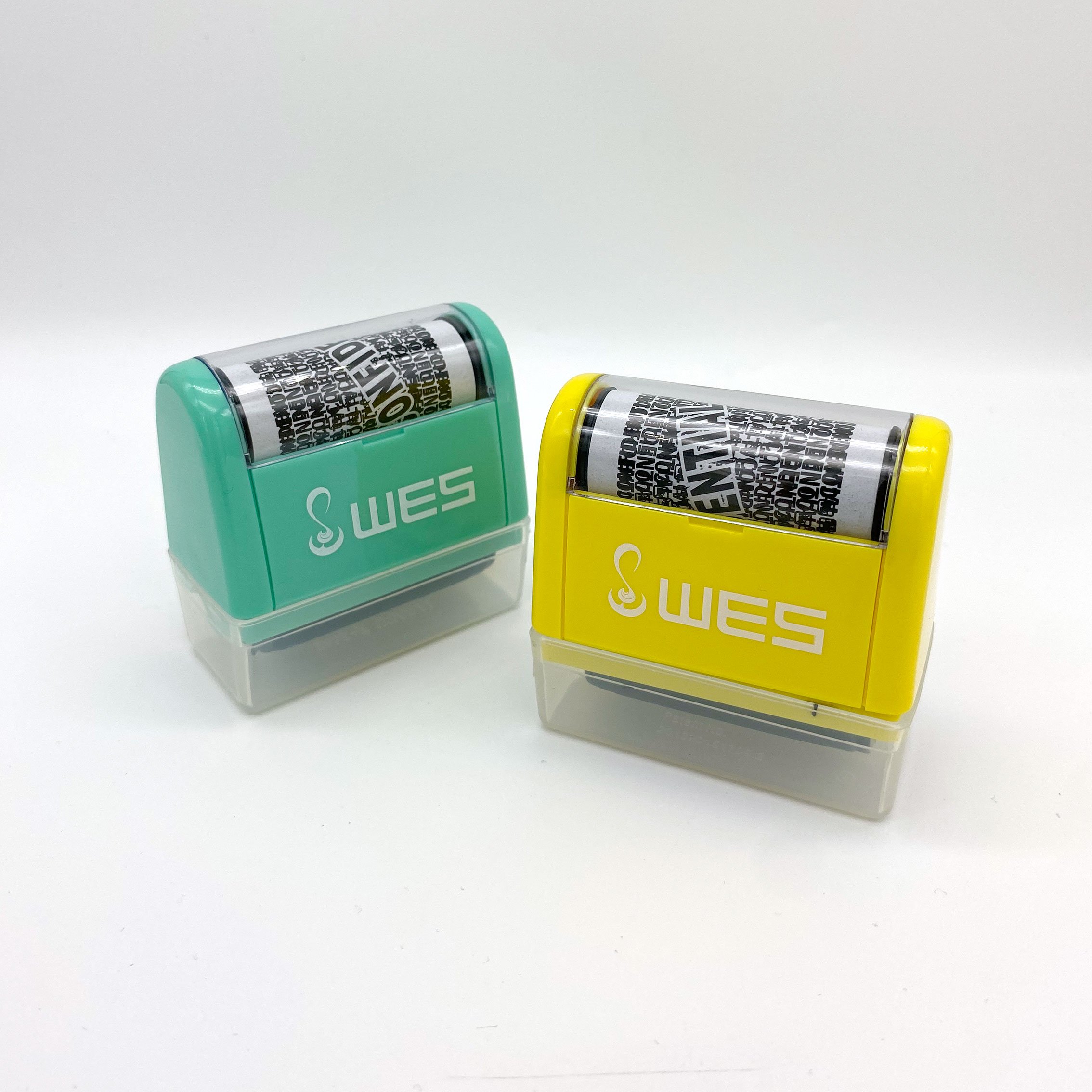 Identity theft protection roller stamp WES R-2442 flash stamp