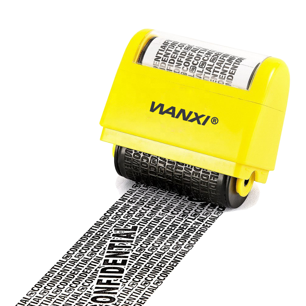 Identity theft protection roller stamp WES R-2442 flash stamp