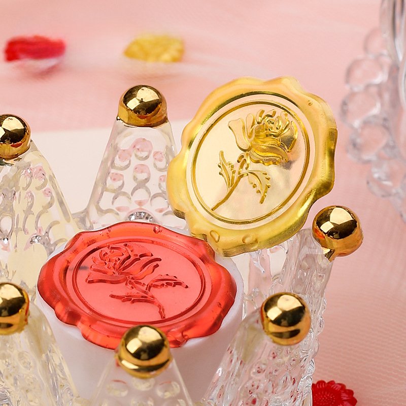 Customized Ice Crystal Wax Seal Sticker New Product Semi transparent Fire Paint Seal Sticker