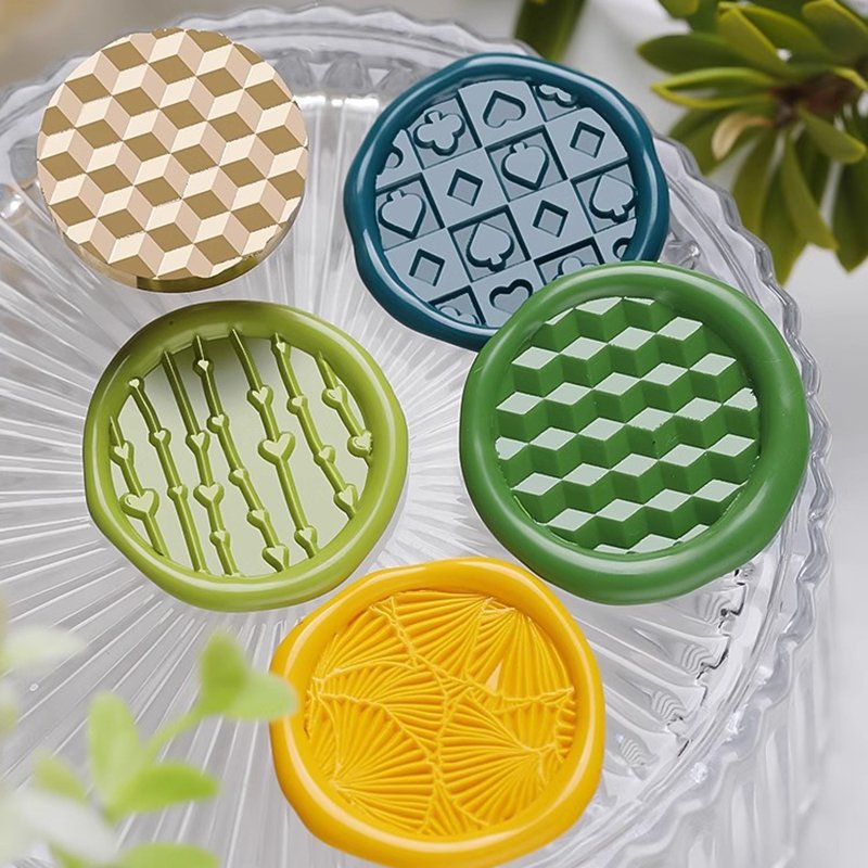 25 Texture Series Dragon Scale Ice Block Puzzle Tree Pattern Fire Paint Seal Head Brass Carving Wholesale