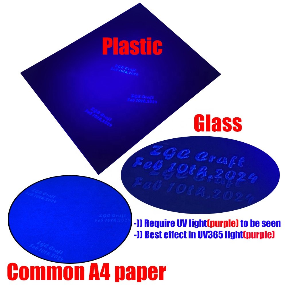 Diy mini custom logo flash ink uv invisible stamp for security marking metal glass plastic paper