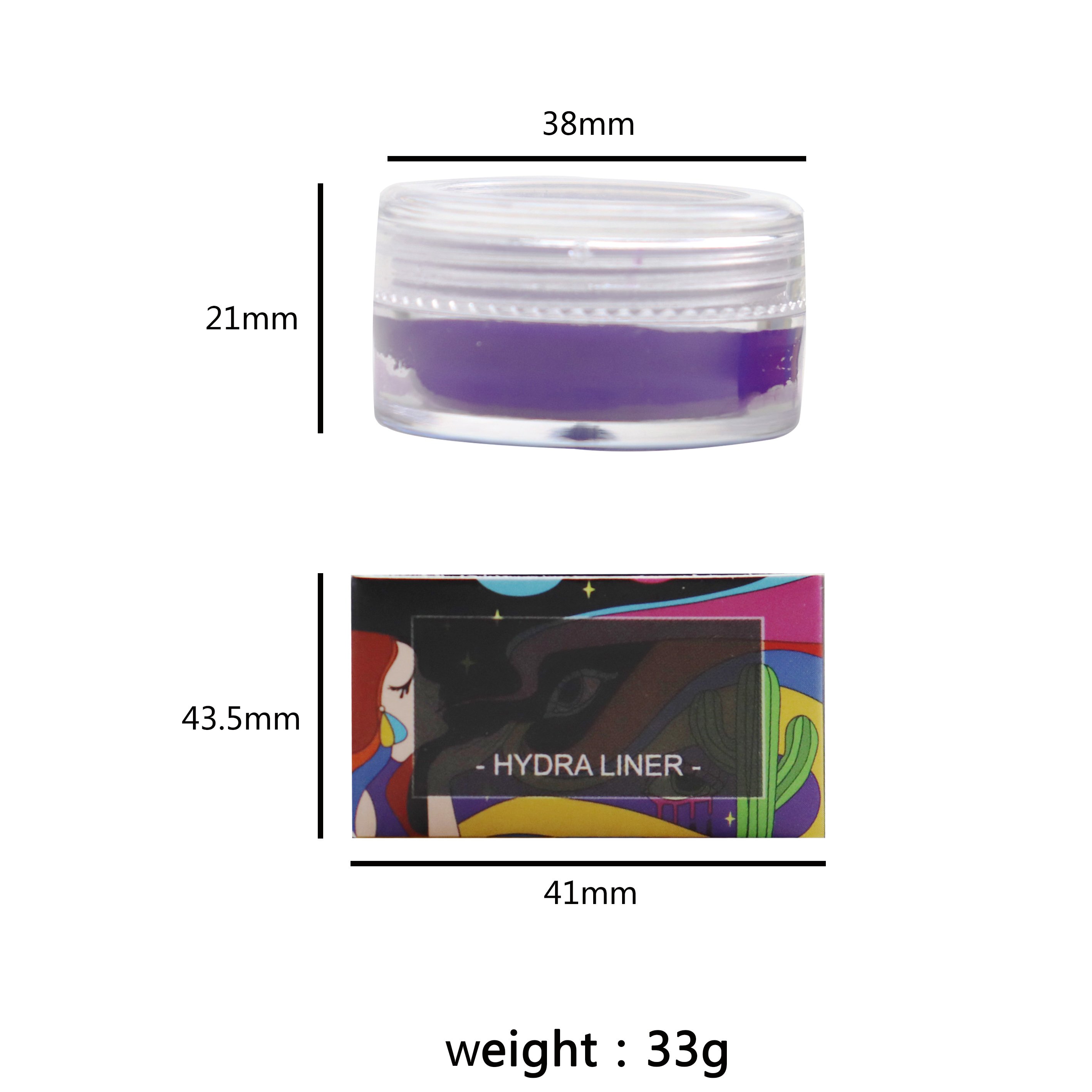 No Logo Waterproof UV Neon Glow Eye Liner Water-Based Activated Glow Mineral-Based Gel Wet Cosmetic for Enhanced Look