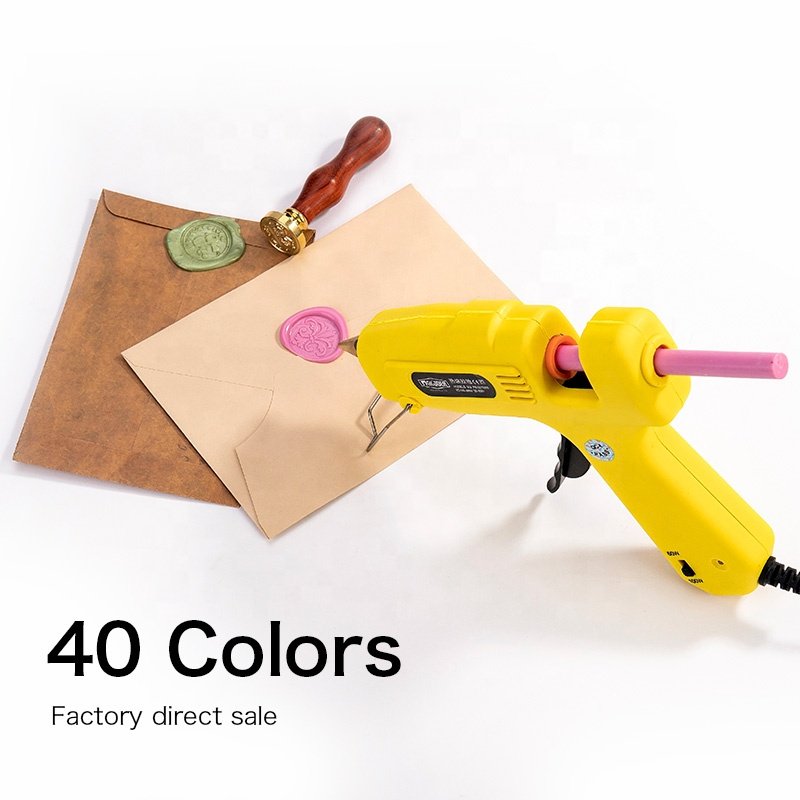 Hot glue gun with glue stick, colour sealing wax sticks