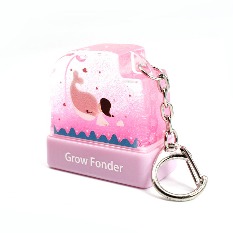 Cute Animals Seal Plastic Kids Name Clothing Pre Inked Rubber Stamps Keychain Cartoon Toy Water World Flash Stamp
