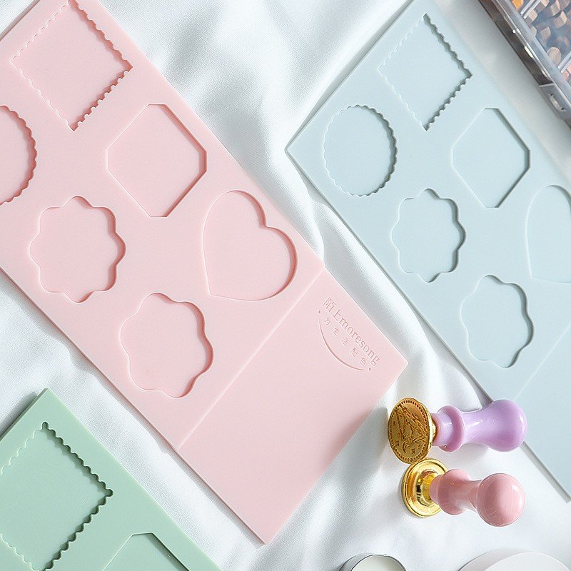 Rectangle 6 shapes Assistive tools Handmade DIY Silicone Wax Seal Stamps Wax Seal Silicone Pad