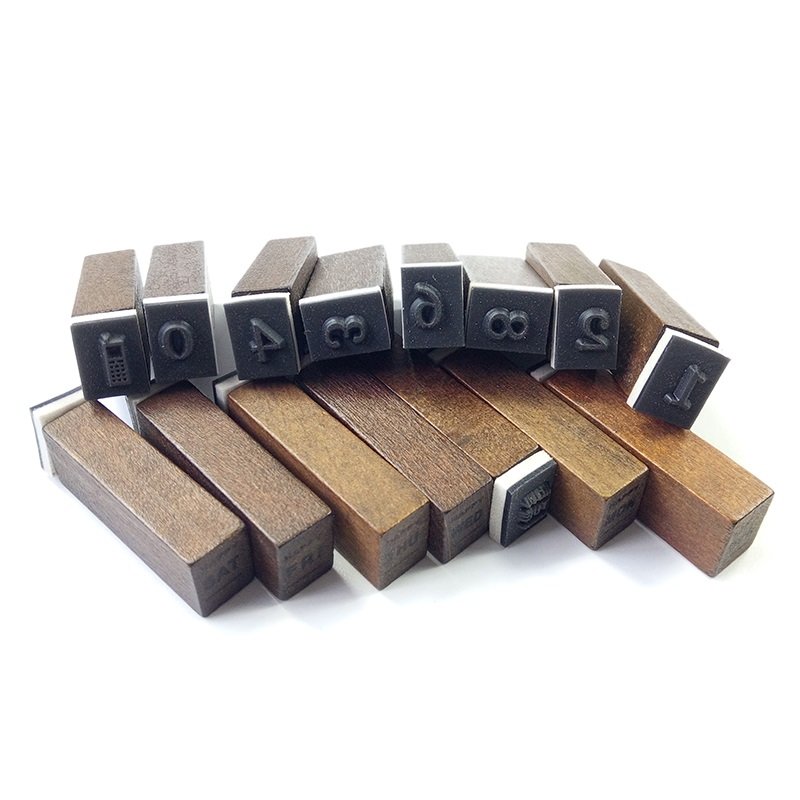 28 pcs/box Number Weather Week Wood Dairy Stamp Box Hand Writing Stamp Antique Wooden Rubber Stamp With Case