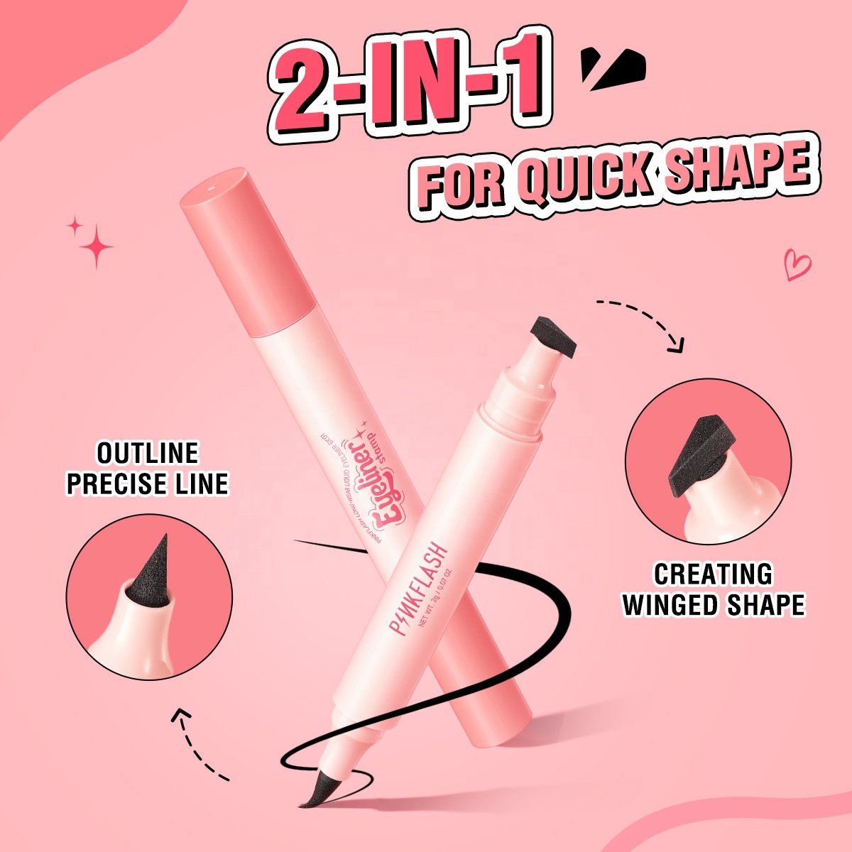 PINKFLASH PF-E24 Eye liner Pencil Eyeliner Stamp Shape Black Eyeliner Pencil