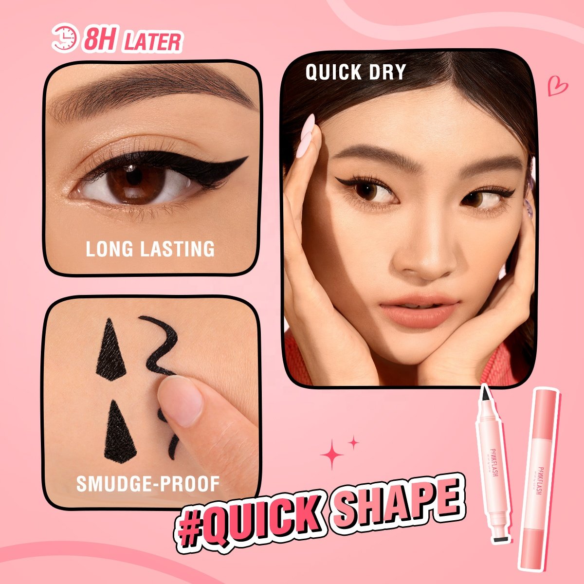 PINKFLASH PF-E24 Eye liner Pencil Eyeliner Stamp Shape Black Eyeliner Pencil