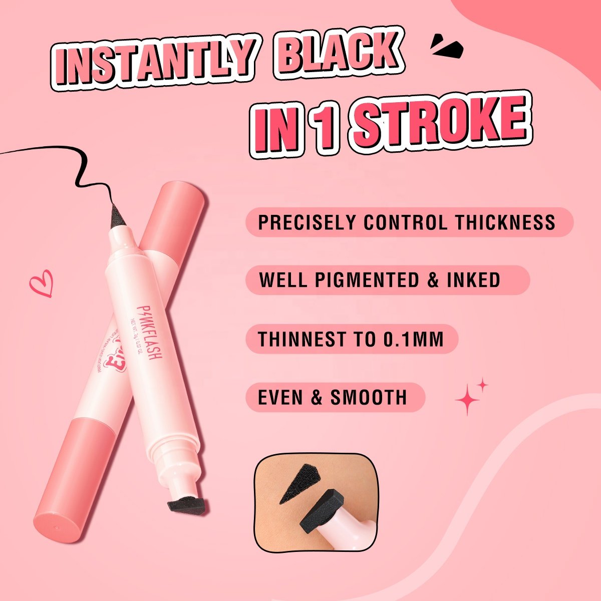 PINKFLASH PF-E24 Eye liner Pencil Eyeliner Stamp Shape Black Eyeliner Pencil
