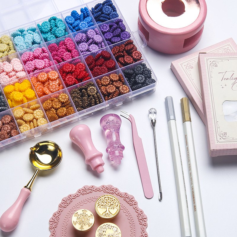 Sealed wax stamps, exquisite gift box tools, complete set, DIY wedding envelope, postcard sealing, manufacturer wholesale