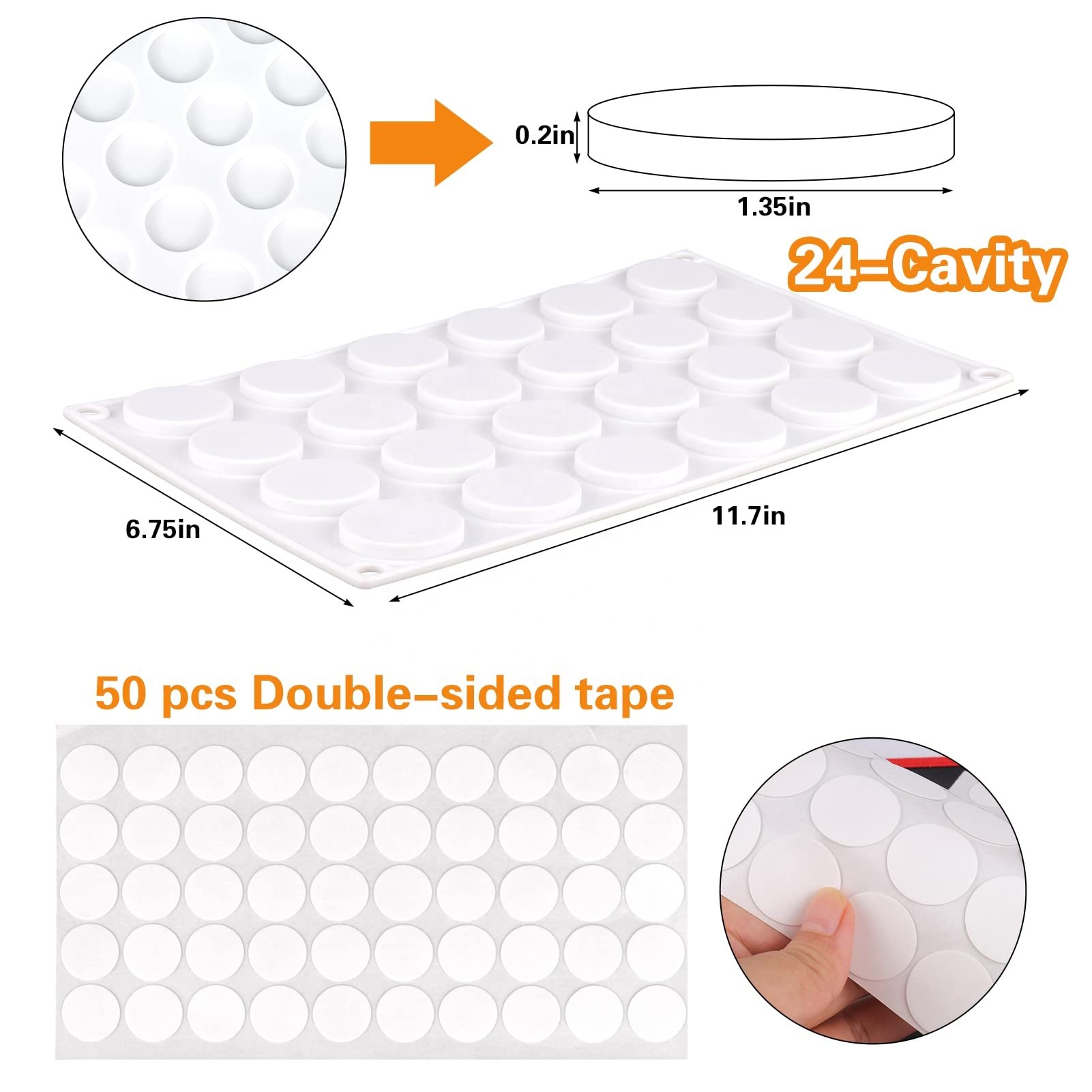 Silicone Mat/Pad for Wax Seal Stamp 24-Cavity Wax Sealing Mat with Removable Sticky Dots for DIY Craft Adhesive Waxing