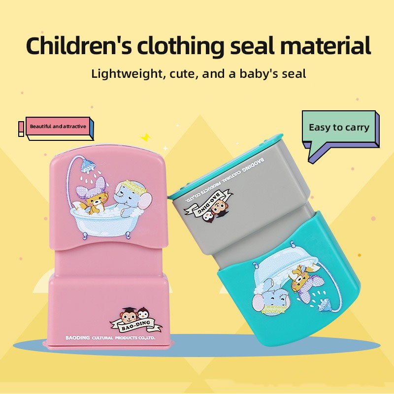 Multi style cute children's self ink foam stamp cartoon flash design, suitable for DIY and office plastic and rubber ink pad