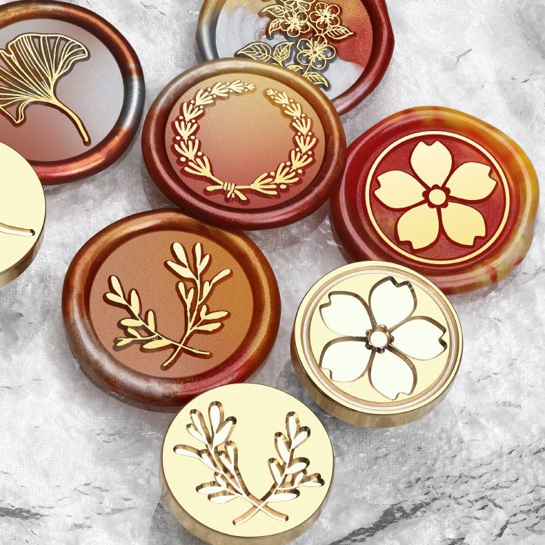 Plants 2.5cm Round Cooper Sealing Stamp For Scrapbooking Supplies Seal Wax Stamp Custom
