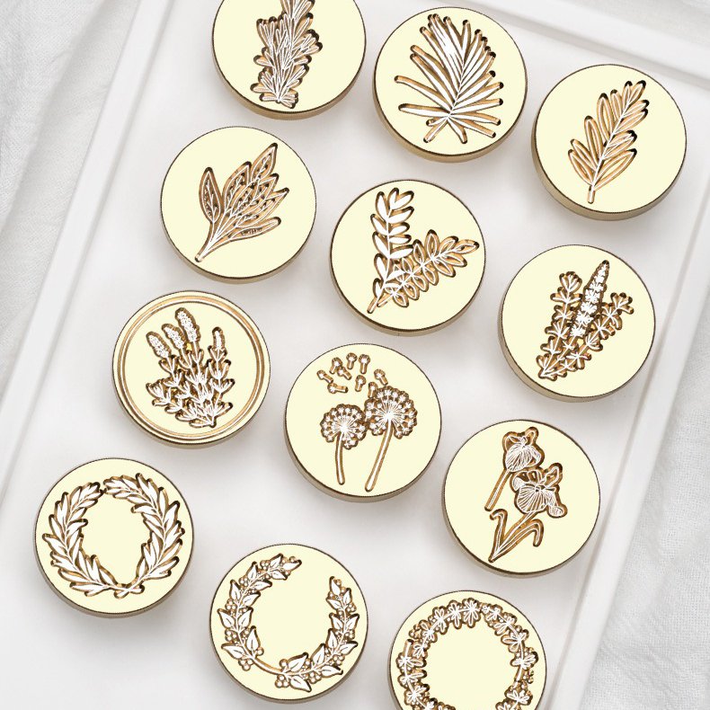 Plants 2.5cm Round Cooper Sealing Stamp For Scrapbooking Supplies Seal Wax Stamp Custom