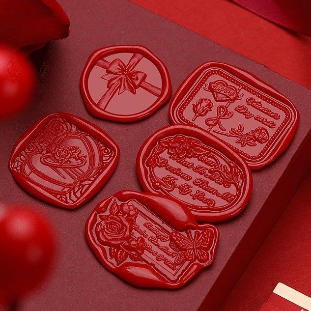 Valentine's Day Series Matte Craftsmanship - Solid Brass Stamp Embossed Wax Bead Metal Head Manufacturer Wholesale
