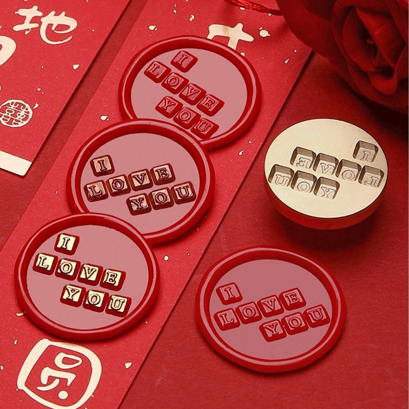 Valentine's Day Series Matte Craftsmanship - Solid Brass Stamp Embossed Wax Bead Metal Head Manufacturer Wholesale