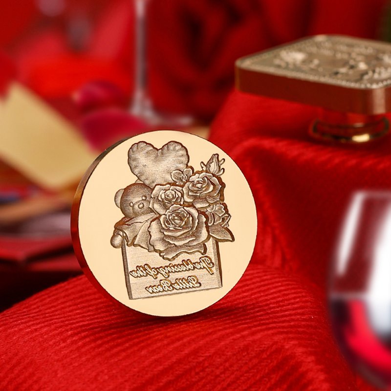 Valentine's Day Series Matte Craftsmanship - Solid Brass Stamp Embossed Wax Bead Metal Head Manufacturer Wholesale